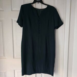 Vintage 80s emerald green double lined dress
